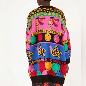 Farm Rio Smiley Face Button Oversized Down Cardigan(Size XS)